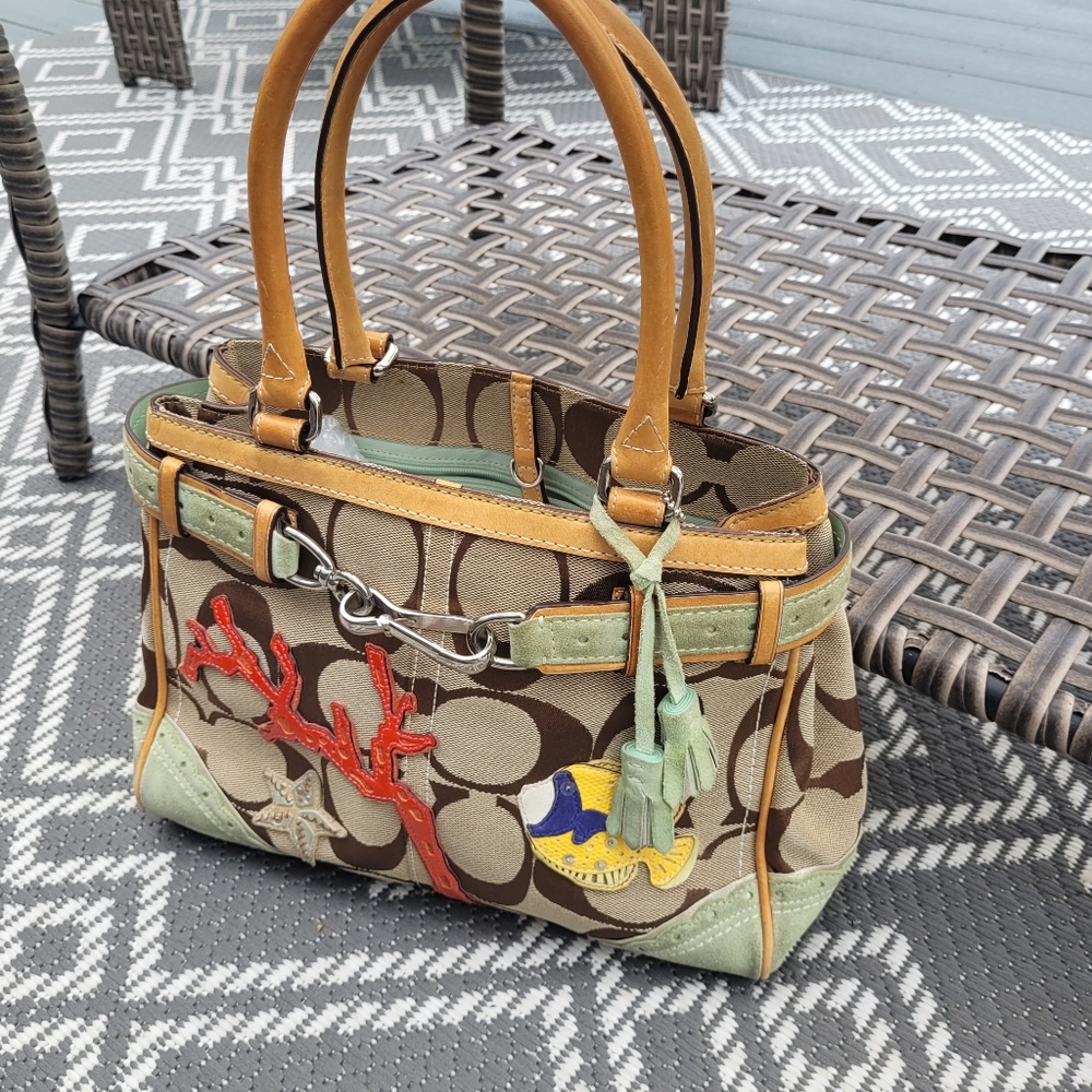 Coach Hampton Limited Edition Handbag 1489 Aquatic Theme